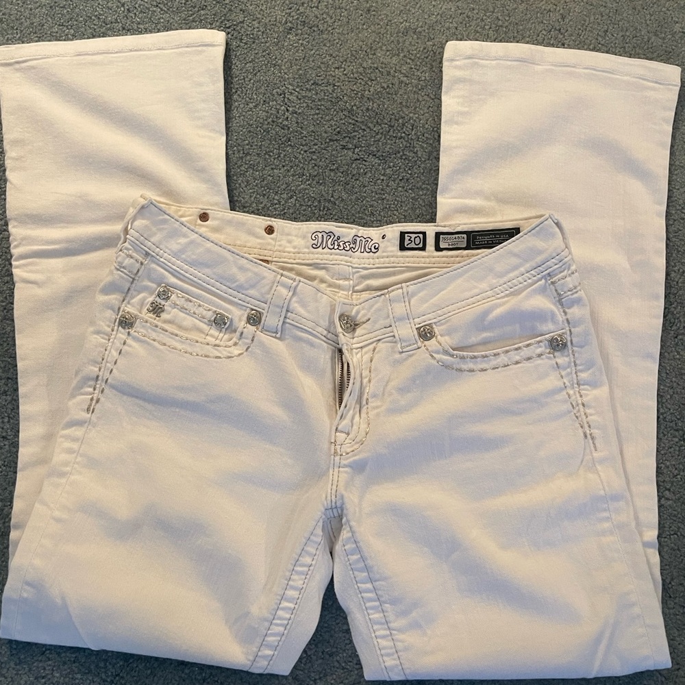 Miss Me white boot cut denim
